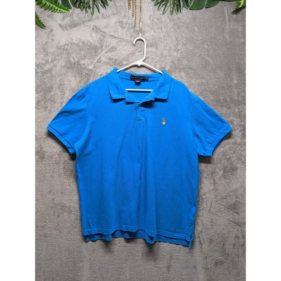 U.S. Polo Assn. Other - 🍑US POLO ASSN. Men Henley Polo Shirt Short Sleeve Blue Casual Size XXL